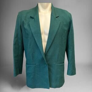Vintage Nathaniel Stone Blazer Women's Size 6 Forest Green Made in USA Grandma